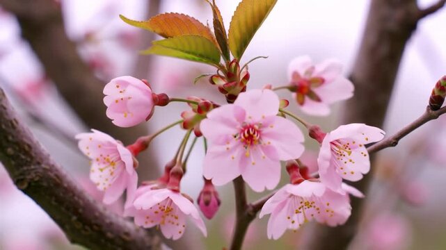 pink cherry blossom videos of fruit and flowers for commercial needs product advertisements generated vo2
