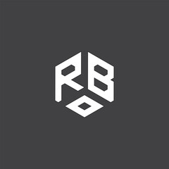 Initial R B letter with polygon modern style logo template vector