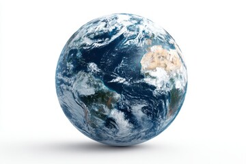 Earth Globe View From Space Isolated on White Background Image