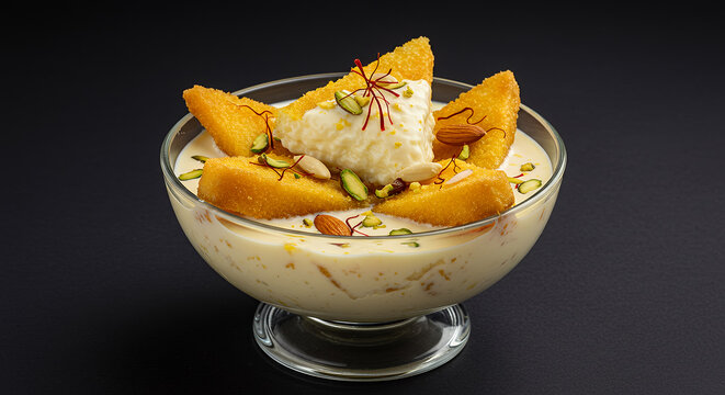 Shahi Tukda &ndash; Royal Indian Bread Pudding Soaked in Sweetened Milk and Garnished with Nuts