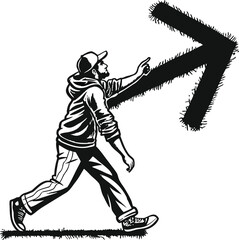 Vector illustration of a cartoon hockey player with a puck