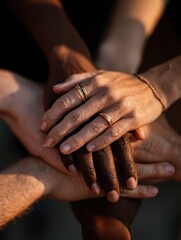 Diverse Hands United In Support