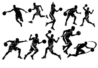 Versatile American Football Man Icons, Presented as a Stylish Silhouette Drawing on a Transparent Background for Easy Integration into Any Project.