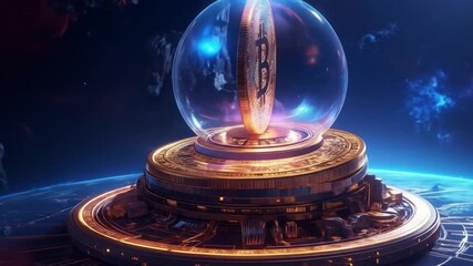 Cryptocurrency sphere steampunk design - Powered by Adobe