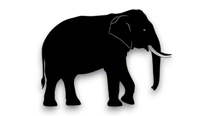 Obraz premium Majestic Silhouette of a Powerful African Elephant Standing Tall