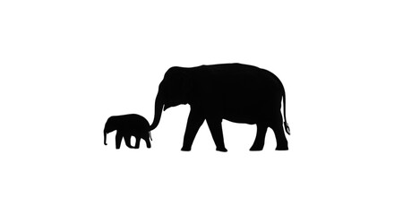 Fototapeta premium Majestic Elephant Family Walking Together in the Wilderness