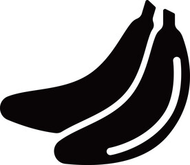 バナナのアイコン　モノトーン