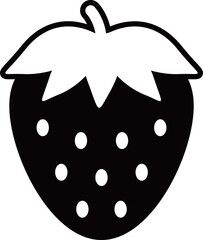 いちごのアイコン　モノトーン