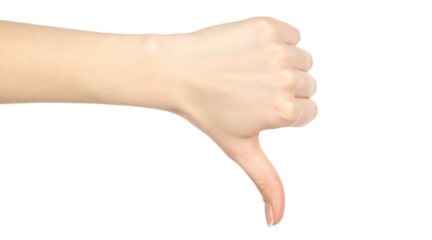 Woman hand shows thumbs down isolated on white background, with clipping path. Five fingers. Full Depth of field. Focus stacking. PNG
By uv_group