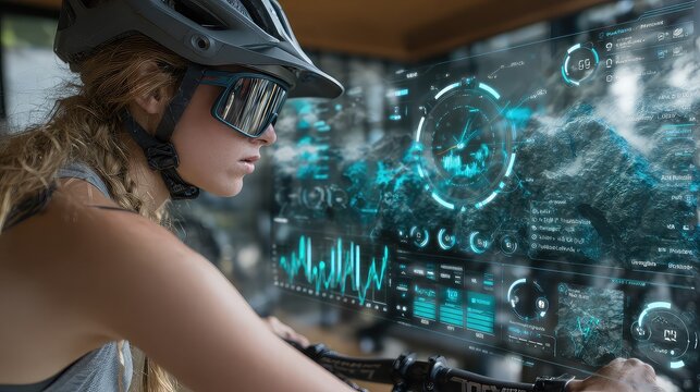 Voice-controlled interface displays personal dashboard inside mixed-reality environment, fitness, alerts, and social updates float in customizable widget rings