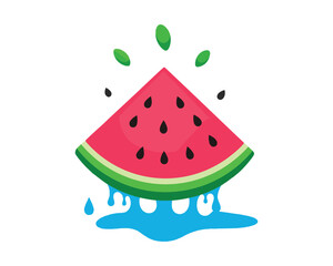 Watermelon Vector Illustration Summer Fruit Design with Refreshing Slice and Juicy Element