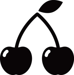 さくらんぼのアイコン　モノトーン