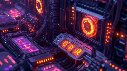 Obraz premium Blockchain Mining Farm