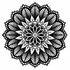 Lace & Crochet Patterns vector clean black silhouette design white background