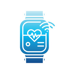 smart watch color flat icon for digital and print projects.