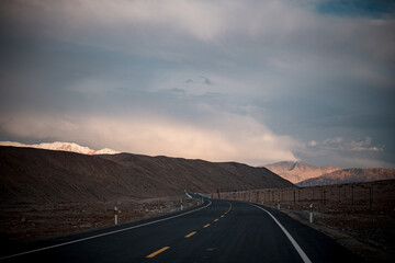Snow-capped mountains in Akto County, Kizilsu Kirgiz Autonomous Prefecture, Xinjiang, China
