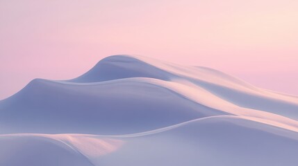 Soft Snow Dunes Under Warm Pastel Sky at Sunrise