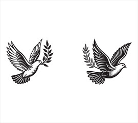 Dove of Peace with Olive Branch Vector Illustration Symbolic Representation of Harmony Hope and Freedom Ideal for Graphic Design and Creative Projects