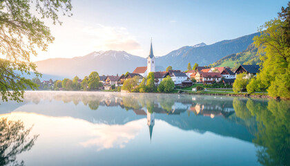 Fototapeta premium church on the lake