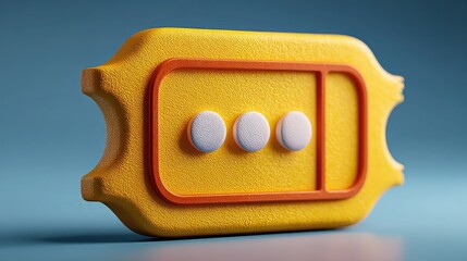 Minimal 3D ticket icon rendered on clean background, perfect for event promotions, booking apps, digital entertainment visuals, or online scheduling platforms.