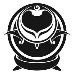 Harmony Orbvector clean black silhouette design white background