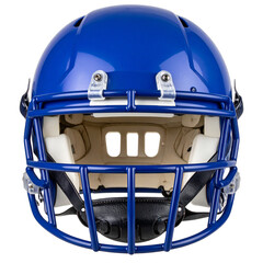Fototapeta premium Top-Down View of Blue Safety Football Helmet, Padded Interior Visible, Isolated PNG