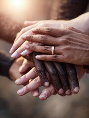 Fototapeta premium Diverse Hands In Unity