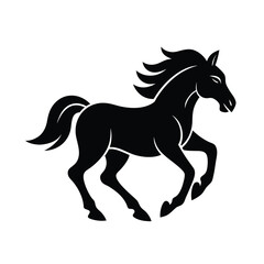 horse silhouette isolated on white