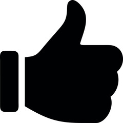 A social media like symbol featuring a thumb up icon, a vector illustration of a hand gesturing approval