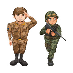 Military soldier character vector art, an animal mascot design for a team logo.