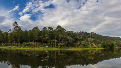 Fototapeta premium El Oconal Lagoon at Villa Rica - Oxapampa, Pasco, Peru