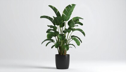 _Houseplant in a Pot Minimalist 3D Rendering in a Soft And Smooth Renderer.