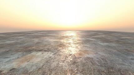 Stunning Sunrise Over Textured Ground in Calm Landscape Scene