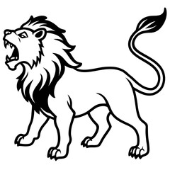 Lion Roaring Silhouette vector