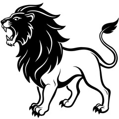 Lion Roaring Silhouette vector