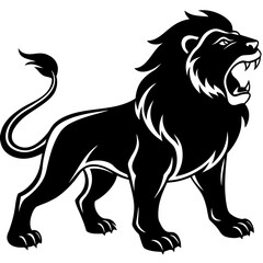 Lion Roaring Silhouette vector