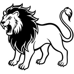 Lion Roaring Silhouette vector
