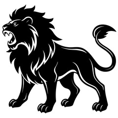 Lion Roaring Silhouette vector