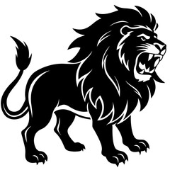 Lion Roaring Silhouette vector