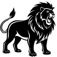 Lion Roaring Silhouette vector