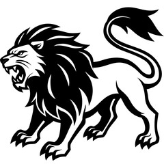 Lion Roaring Silhouette vector