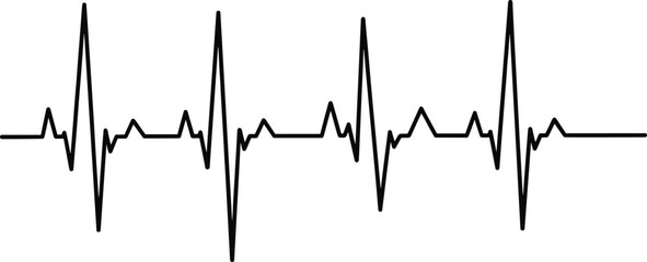 Heartbeat Pulse Line Vector, Medical Heartbeat Monitor Graphic, ECG Wave Design, Electrocardiogram Rhythm Art for Health and Wellness