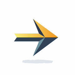 Geometric Arrow Symbol Advancing Forward with Gradient Colors and Shadow