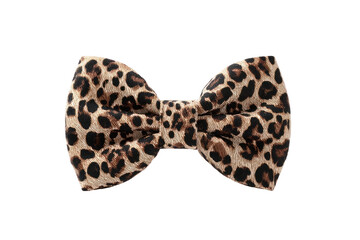 Leopard print bow tie, centered on black