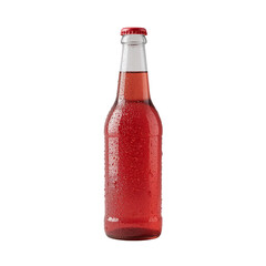 Refreshing beverage presentation sparkling vividly against stark isolating space red allure,