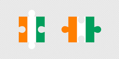 Puzzle Pieces with Ivory Coast Flag.