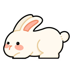 Simple pink tulip illustration on a white background. A cute floral graphic for spring or garden themes.