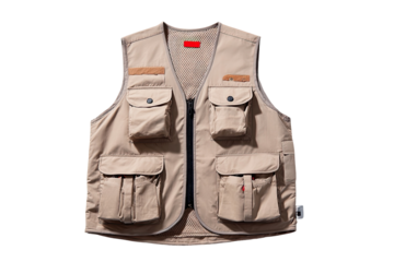 Beige utility vest with multiple pockets (1)