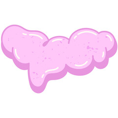 Adorable kawaii rabbit illustration jumping with a drink, happily waving amidst floating papers on a white background.