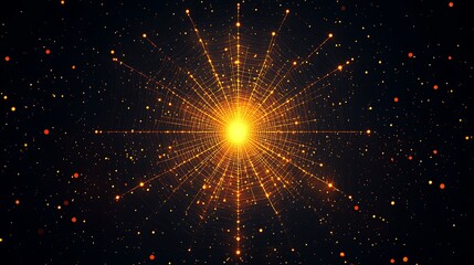 Radiating golden web pattern against a dark background.